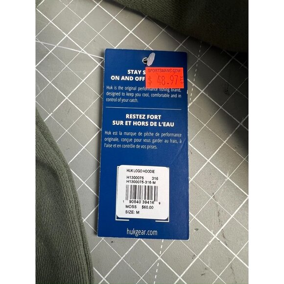 Huk Mens Logo Hoodie Green Moss Size M New w/Tags - Picture 5 of 6